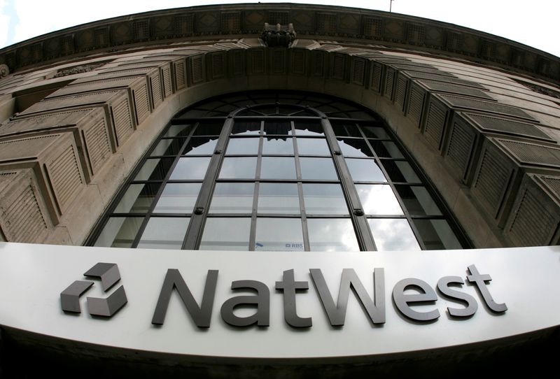 FILE PHOTO: Signage on a branch of NatWest Bank in