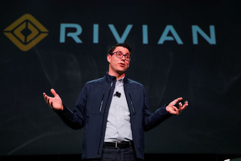 FILE PHOTO: Rivian introduces all-electric pickup and SUV at LA