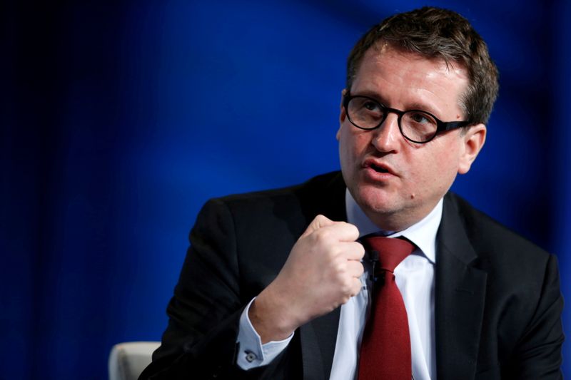 FILE PHOTO: Rodolphe Belmer, CEO of Eutelsat, speaks about the