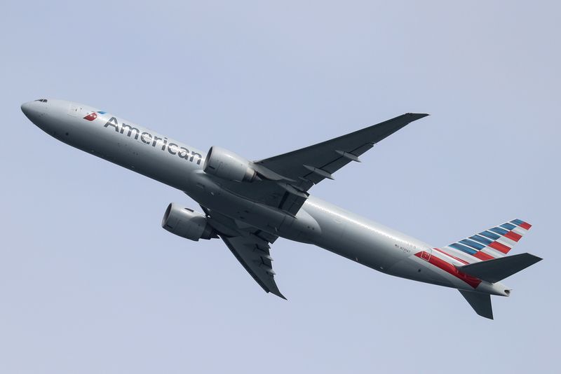 FILE PHOTO: An American Airlines plane takes off from Sydney