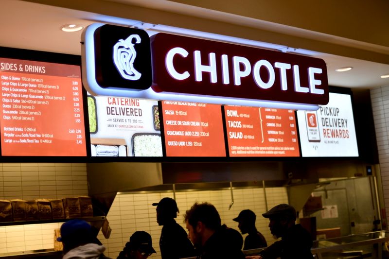 Customers order from a Chipotle restaurant in Pennsylvania