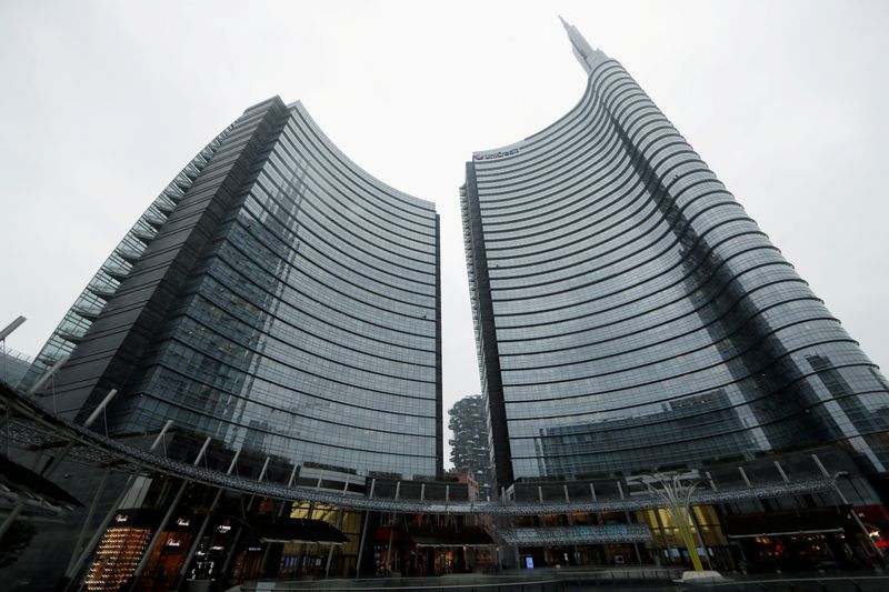 A view of the Unicredit headquarters  of which many