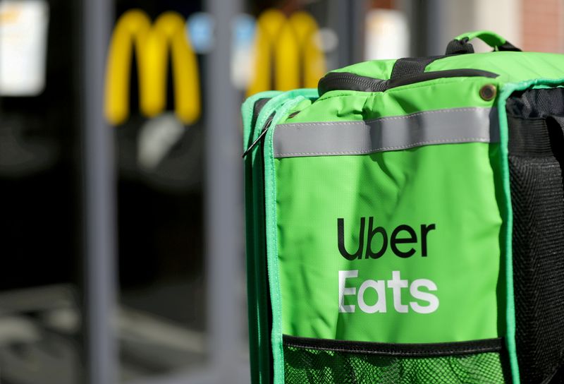 FILE PHOTO: An Uber Eats delivery bag is seen in
