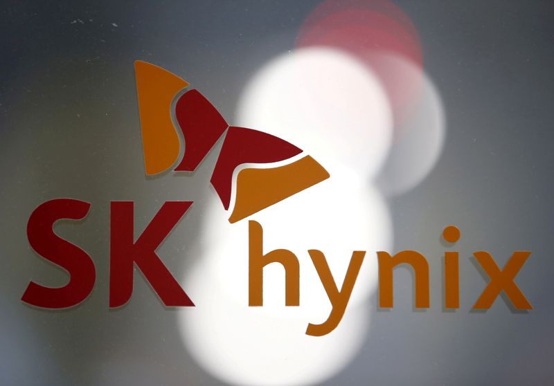 FILE PHOTO: The logo of SK Hynix is seen at