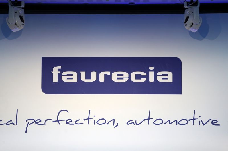 FILE PHOTO: French car parts supplier Faurecia’s logo is seen