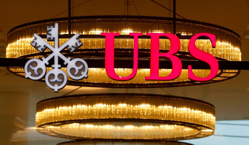 FILE PHOTO: The logo of Swiss bank UBS is seen
