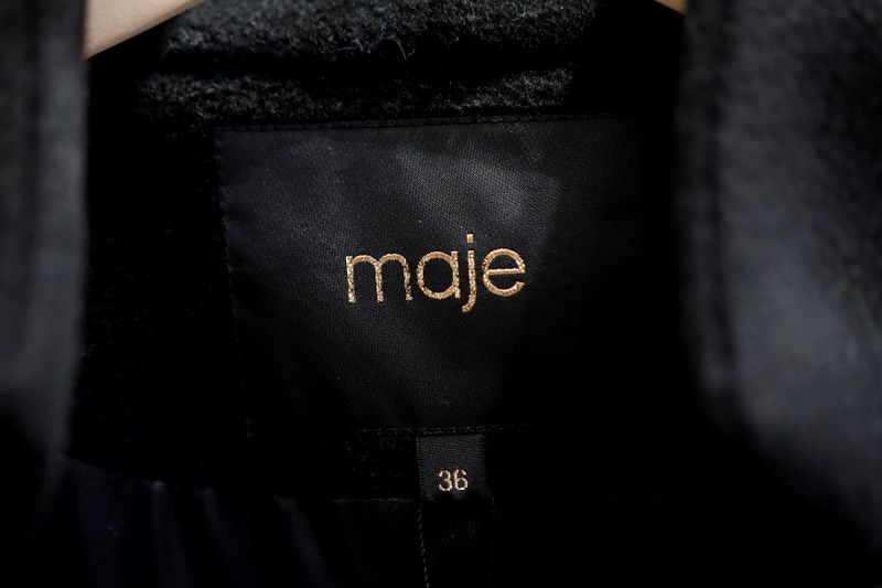 FILE PHOTO: A Maje label is pictured on clothes inside