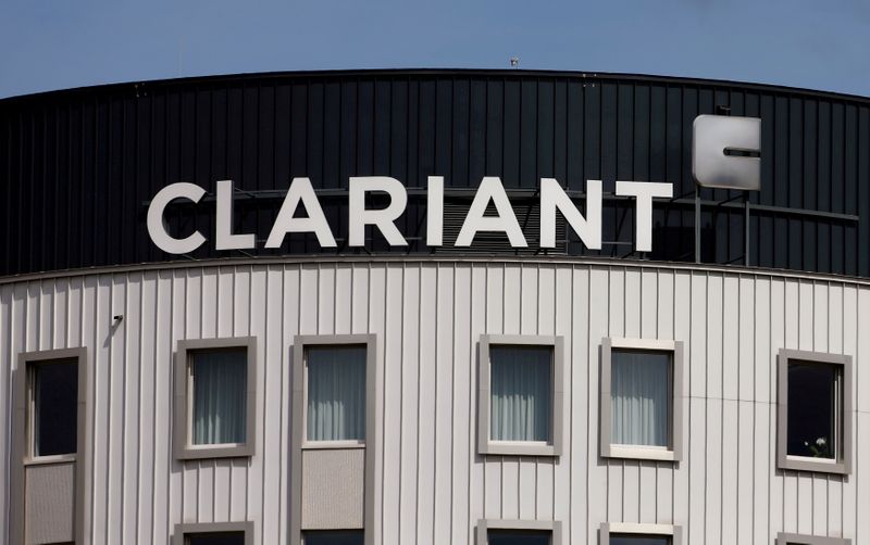 FILE PHOTO: Logo of Swiss specialty chemicals company Clariant is