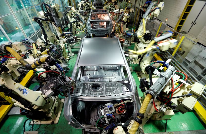 Hyundai Motor’s sedans are assembled at a factory of the