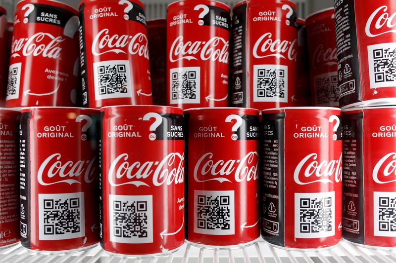 FILE PHOTO: FILE PHOTO: Cans of Coca-Cola are pictured in