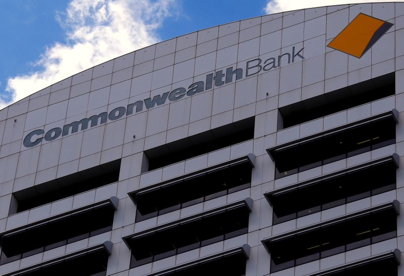 FILE PHOTO: The logo for the Commonwealth Bank of Australia