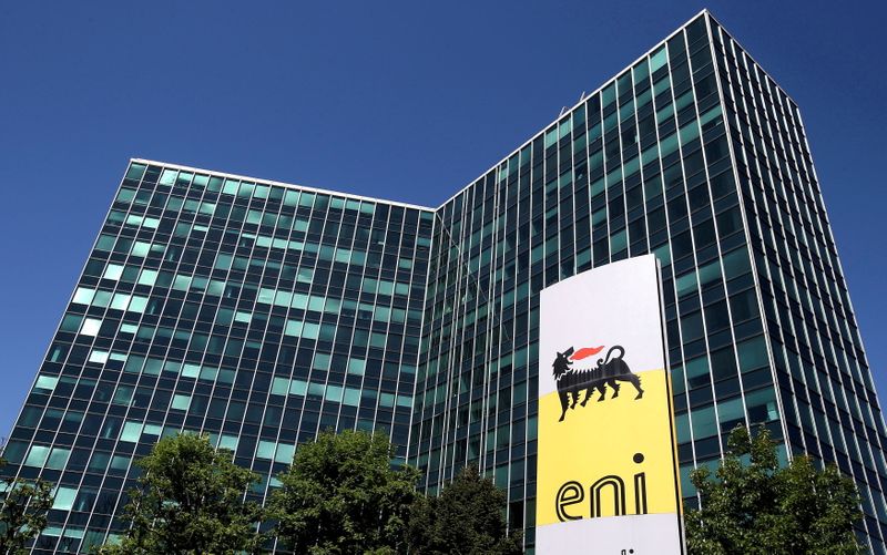 FILE PHOTO: FILE PHOTO: Eni’s logo is seen in front