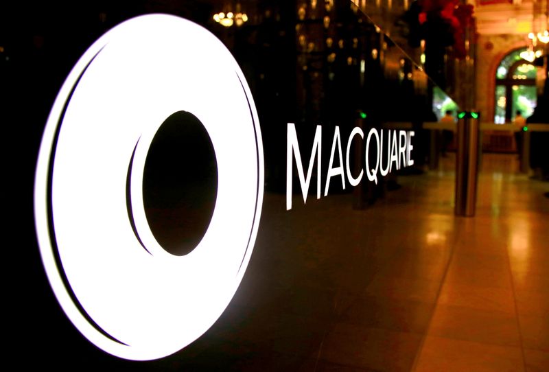 FILE PHOTO: The logo of Australia’s Macquarie Group adorns a