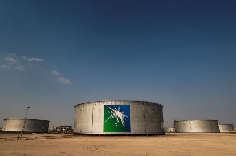 FILE PHOTO: A view shows branded oil tanks at Saudi