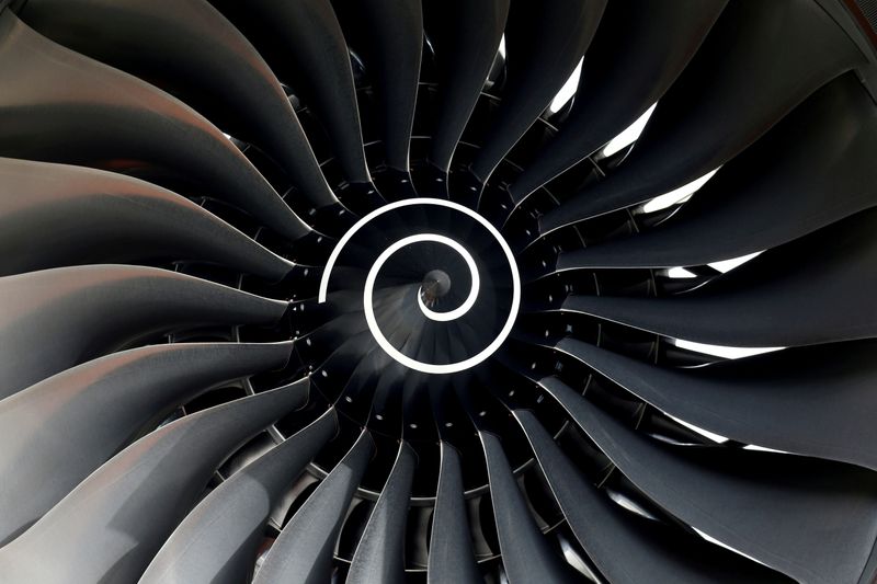 FILE PHOTO: Rolls-Royce engine of the first Fiji Airways A350