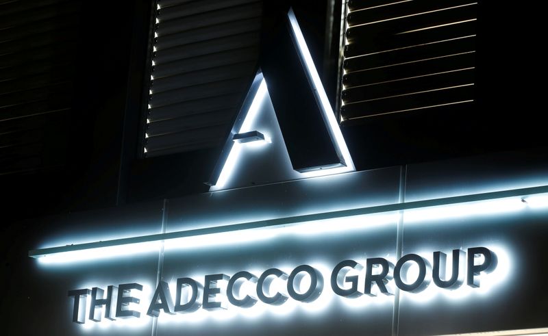 FILE PHOTO: Logo of Swiss Adecco Group is seen in