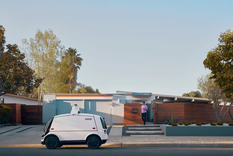 Handout image of an autonomous delivery vehicle by Silicon Valley