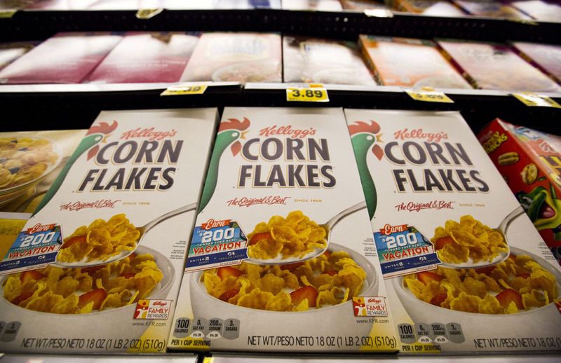 FILE PHOTO: Kellogg’s Corn Flakes cereal is pictured at a