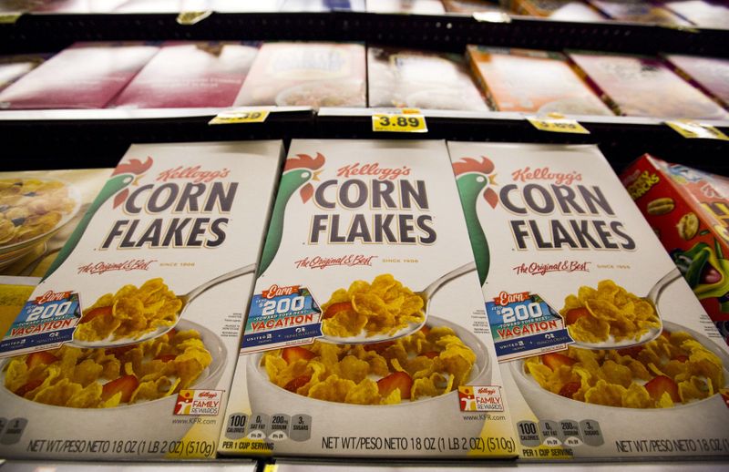 Kellogg’s Corn Flakes cereal is pictured at a Ralphs grocery