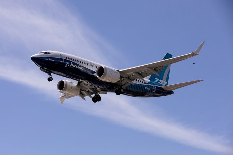 FILE PHOTO: FILE PHOTO: A Boeing 737 MAX airplane lands