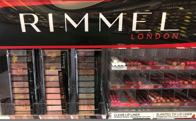 Rimmel cosmetics owned by Coty Brands are shown for sale