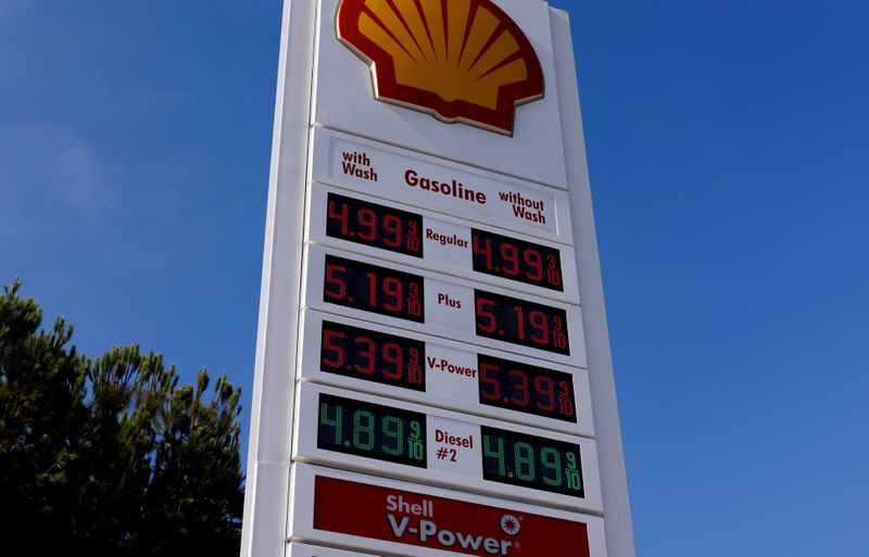 Gas prices grow along with inflation as this sign at