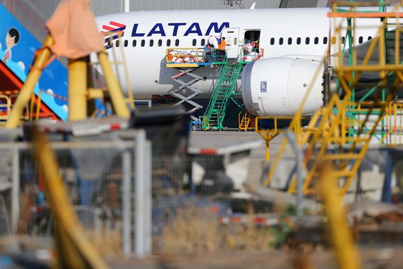 FILE PHOTO: LATAM Airlines plane is seen at Santiago International