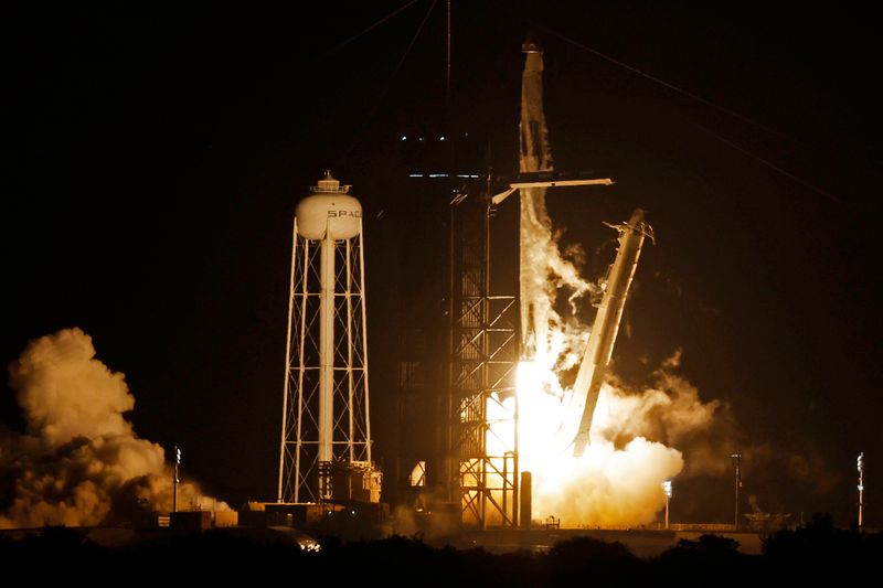 SpaceX Falcon 9 rocket, with the Crew Dragon capsule, is