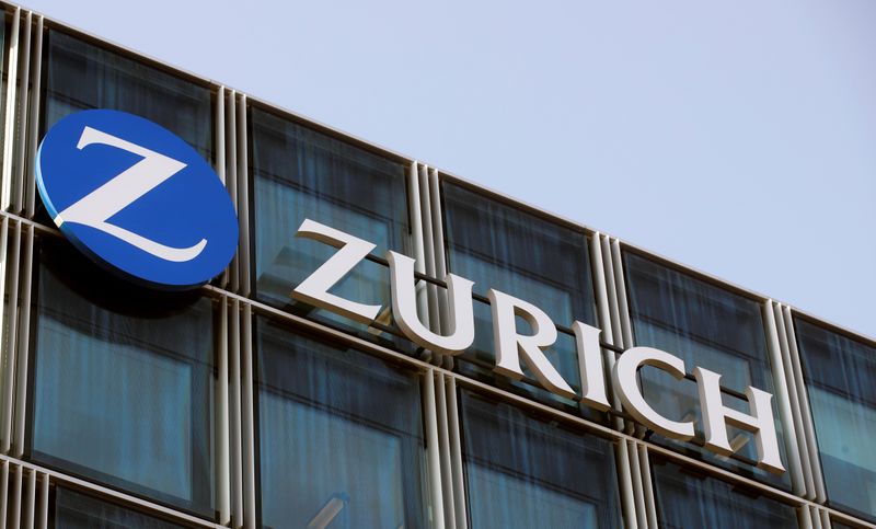 Logo of Zurich insurance is seen at an office building
