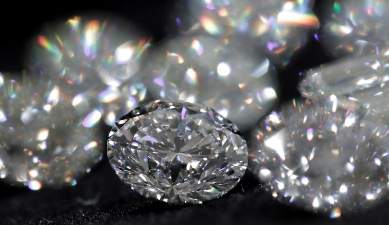 FILE PHOTO: Diamonds are pictured during an official presentation by
