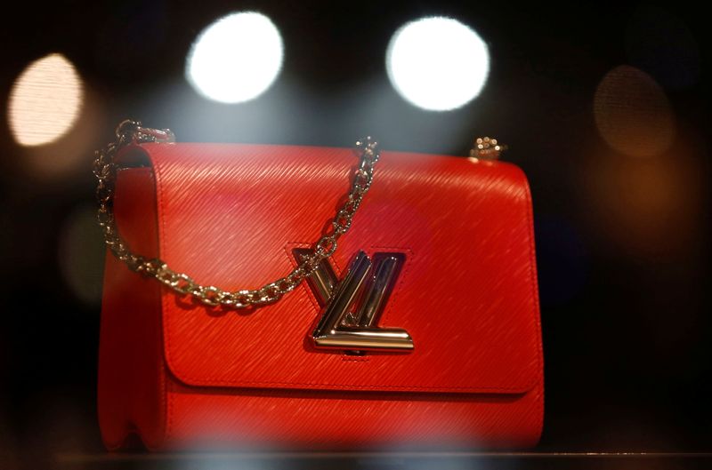 FILE PHOTO: The logo of Louis Vuitton is seen on