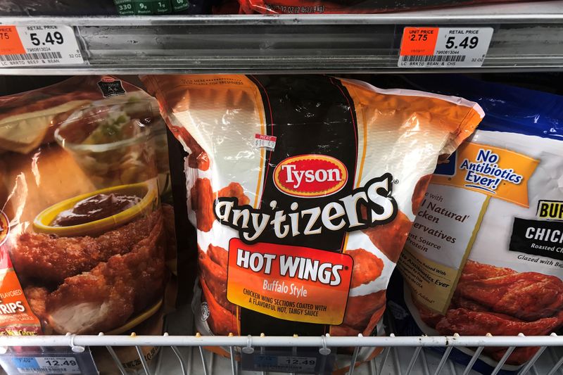 FILE PHOTO: Tyson Foods brand frozen chicken wings are pictured