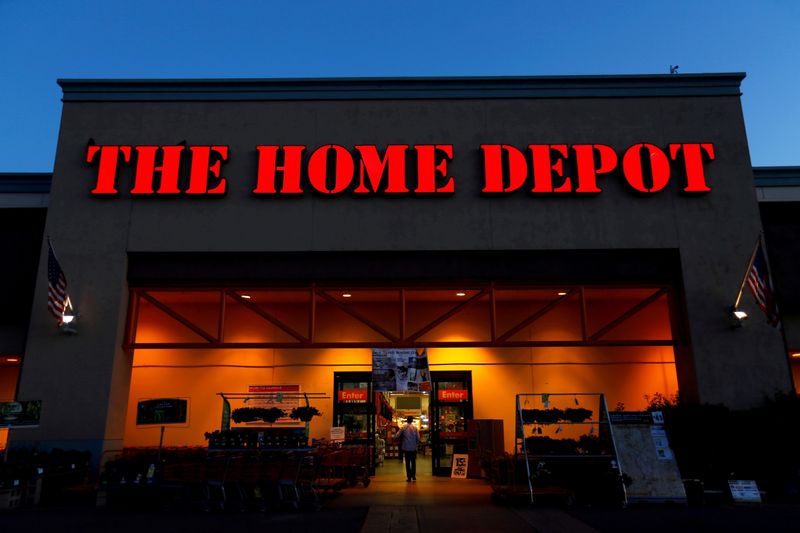 FILE PHOTO:  The logo of Home Depot is seen