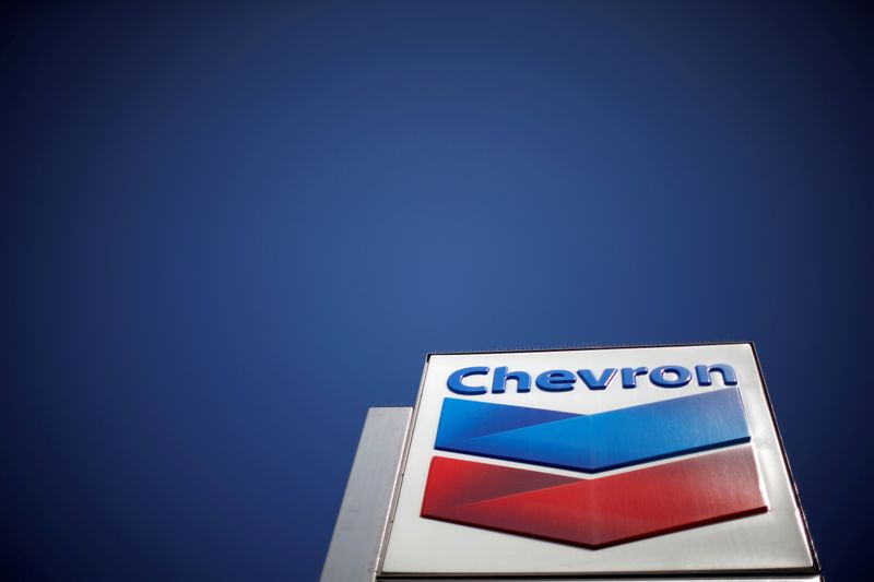 FILE PHOTO: The logo of Chevron is seen in Los