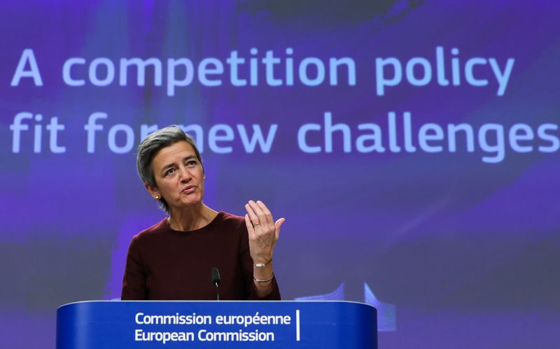 EU Commission Executive Vice-President Vestager presents a review of EU