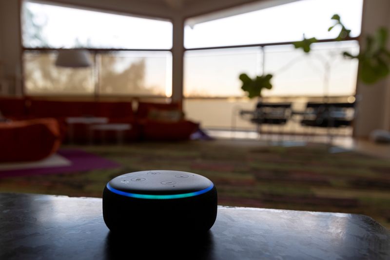 FILE PHOTO: Amazon’s DOT Alexa device is shown in this