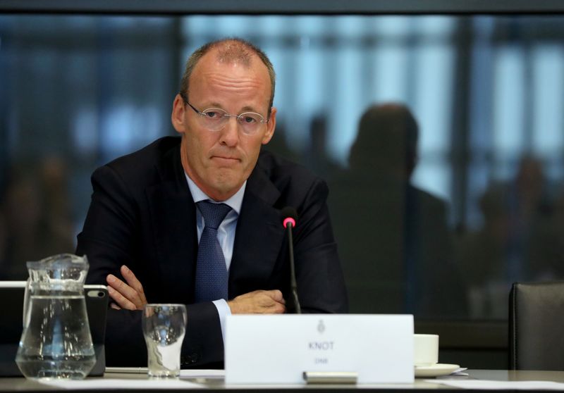 ECB board member Klaas Knot appears at a Dutch parliamentary