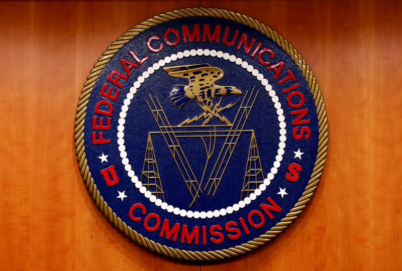 FILE PHOTO: The Federal Communications Commission (FCC) logo is seen