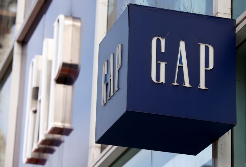 FILE PHOTO: The Gap logo is seen on the front