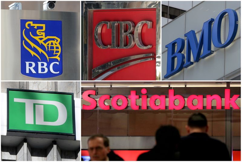 FILE PHOTO: A combination photo shows Canadian investment banks RBC