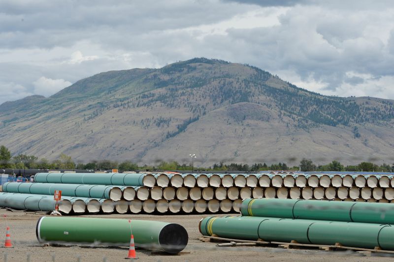 FILE PHOTO: A pipe yard servicing government-owned oil pipeline operator