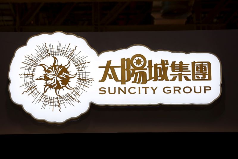 FILE PHOTO: A logo of Macau junket operator Suncity Group