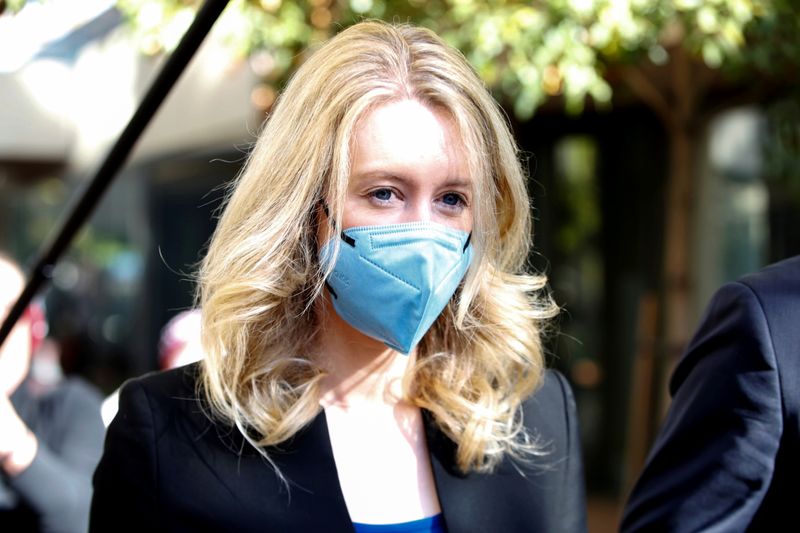 FILE PHOTO: Theranos founder Elizabeth Holmes arrives to attend her