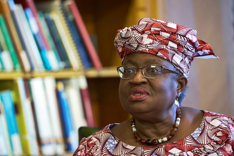 FILE PHOTO:  WTO Director-General Ngozi Okonjo-Iweala attends an interview