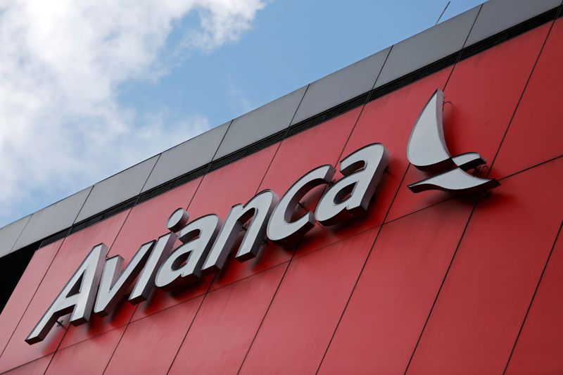 A logo of aviation company Avianca is pictured at the