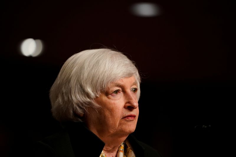 FILE PHOTO: Treasury Secretary Janet Yellen testifies before a Senate