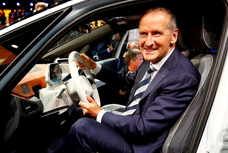 FILE PHOTO: Herbert Diess, CEO of German carmaker Volkswagen AG,