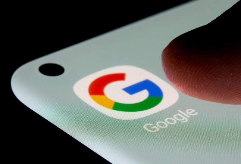 FILE PHOTO: Google app is seen on a smartphone in