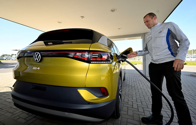 FILE PHOTO: VW shows electric SUV ID.4 during a photo