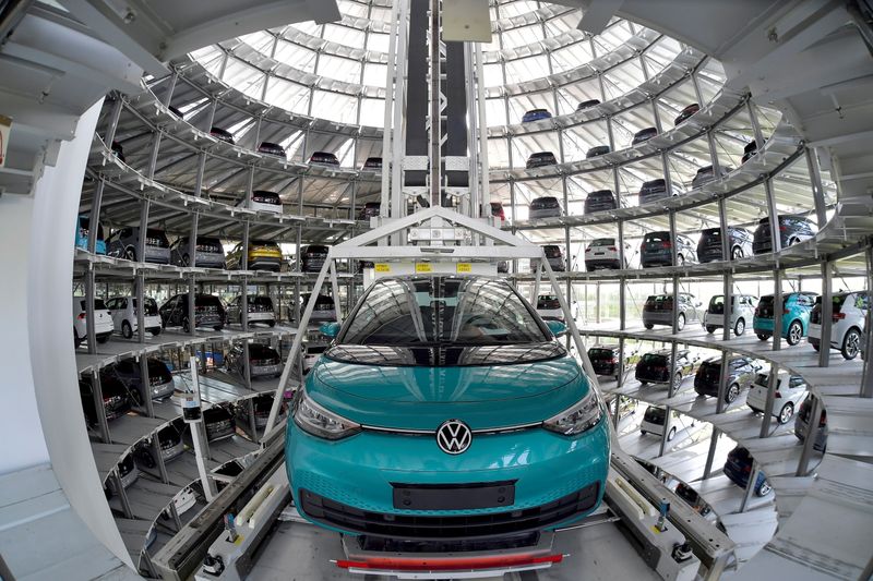 FILE PHOTO: Volkswagen’s ID.3 production line in Dresden
